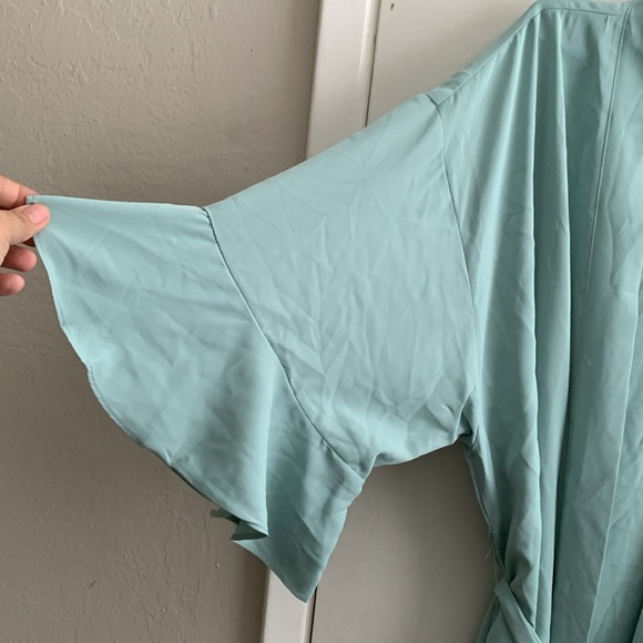 Birdy Grey Kenny Ruffle Sea Glass Belted Robe Size M/L - Picture 4 of 6